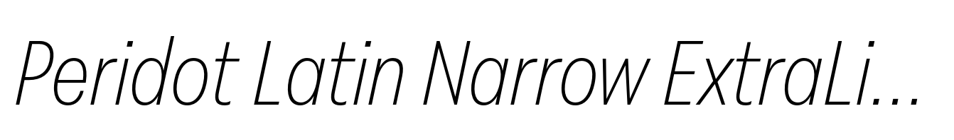 Peridot Latin Narrow ExtraLight Italic
